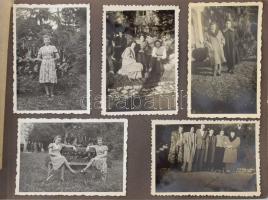 cca 1930-1942 ,,A múlt emlékei..." fotóalbum régi családi képekkel, kb. 80-100 db fotó albumlap...