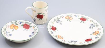 Royal Strattford Toscana reggeliző készlet, fajansz. matricás, jelzett. hibátlan