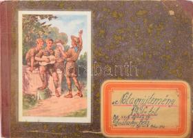 ,,Nótagyűjtemény 1936-tól", kézzel írt kottafüzet, kissé sérült, ragasztott borítóval, helyenként foltos lapokkal