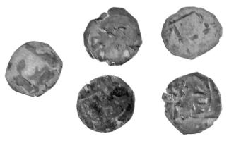 Ausztria ~1200. Bécsi fillér Ag (5db) T:VF
Austria ~1200. (Friesach) Pfennig Ag (5pcs) C:VF