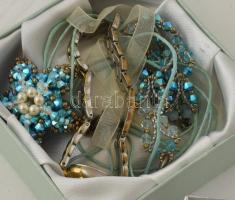 3 db készlet bizsu ékszer. nyaklánc, karkötő szett és szingli nyakláncok, Astron női kvarc óra