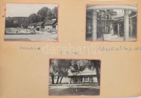 Magyarország városait, tájait bemutató fotók és képeslapok gyűjteménye, két füzetbe beragasztva