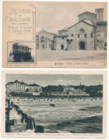 21 db régi külföldi város képeslap vegyes minőségben / 21 pre-1945 European town-view postcards in mixed quality