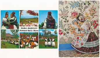 21 db MODERN népviseletes motívum képeslap / 21 modern folklore motive postcards