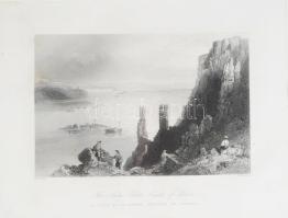 Bartlett, William Henry (1809-1854), W. Mossman: Dévény vára (The Nuns Tower, Castle of Theben). Acélmetszet, papír. Jelzett a metszeten. Üvegezett fakeretben. 12x18 cm