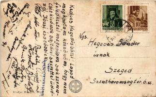 1944 Pécel, Református templom, Ráday kastély, Hangya szövetkezet üzlete és saját kiadása (ázott / w...