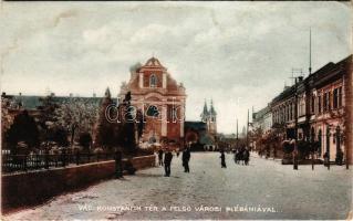 Vác, Konstantin tér, Felső városi plébánia. Blau Miksa és társa kiadása (fl)