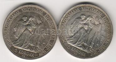 1907 "Jubileumi" 5K 2 db ezüst T:2+