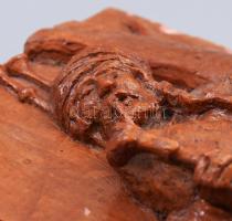 Dudás. Jelzett mázas kerámia plakett, lepattanással, 29,5x14 cm