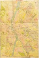 cca 1935 Nagy-Budapest térképe, tervezte és rajzolta: Stoits György, átnézte: Dr. Cholnoky Jenő. Bp., Aczél Testvérek kiadása (Pallas-ny.), vászonra kasírozva, kissé viseltes állapotban, foltokkal, 100x70 cm