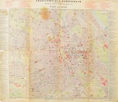 Plan von Wien mit Karte von Österreich / Bécs és Ausztria térképe, kétoldalas, kissé sérült, foltos, 41x47,5 cm