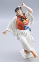 Herendi táncoló juhász. Jelzett, hibátlan, m: 30,5 cm