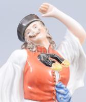 Herendi táncoló juhász. Jelzett, hibátlan, m: 30,5 cm