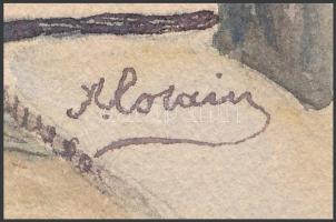 Alorain jelzéssel: Notre-Dame (Chalons-sur-Marne). Akvarell, papír, 31,5x20 cm