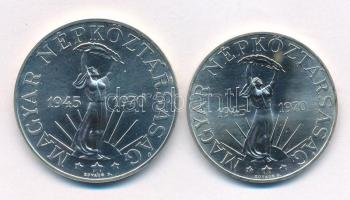 1970. 50Ft Ag + 100Ft Ag "Felszabadulás" érmepár, mindkettő kapszulában T:UNC patina
Adam...