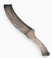 Szecessziós ezüstözött alpakka morzsakefe tartó, h: 34 cm