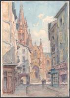 Alorain jelzéssel: Nancy. Akvarell, papír, 33,5x24 cm