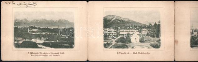cca 1900 Hohe-Tatra / Magas-Tátra, 15 képet tartalmazó leporelló, kiadja: Divald Adolf, Bártfán, kis...