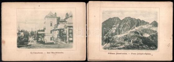 cca 1900 Hohe-Tatra / Magas-Tátra, 15 képet tartalmazó leporelló, kiadja: Divald Adolf, Bártfán, kis...