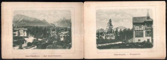 cca 1900 Hohe-Tatra / Magas-Tátra, 15 képet tartalmazó leporelló, kiadja: Divald Adolf, Bártfán, kis...