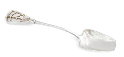 Szecessziós dzsemkanál, jelzett, h: 15 cm