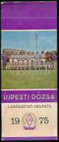 1975 Újpesti Dózsa (UTE) labdarúgó csapata, 1975 naptár: Szigeti Károly, Kolár Endre, Harsányi László, Juhász Péter, Dunai Ede, Horváth József, Fekete László, Tóth András, Bene Ferenc, Fazekas László, Zámbó Sándor, Nagy László, Dunai Antal fotóival.