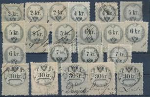 1858/63 illetékbélyeg összeállítás berakólapon