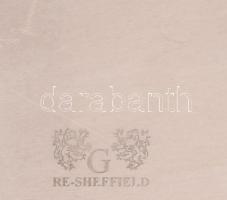 Sheffield angol ezüstözött szervírozótálca, jelzett, kopással, 54x33 cm