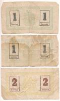 1919. Miskolc 1K (2x) + 2K "Miskolcz város" utalvány-jegyek, mind sorszámmal T:VG,G Adamo MIS-7.1, MIS-7.2