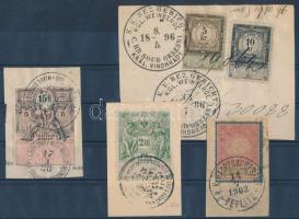 1893-1898 Osztrák illetékbélyeg összeállítás berakólapon nagy címletek 15Fl/ Austrian document stamps large denominations