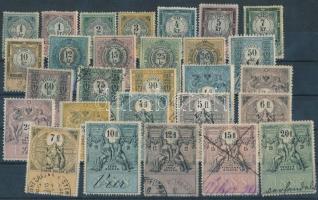 1888 Osztrák illetékbélyeg komplett sor berakólapon / Austrian document stamps full set