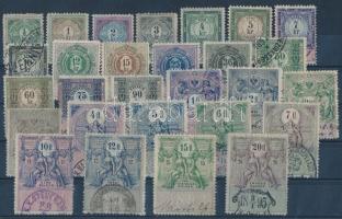1893 Osztrák illetékbélyeg komplett sor berakólapon / Austrian document stamps full set