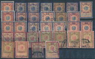 1910 Osztrák illetékbélyeg sor berakólapon / Austrian document stamps set