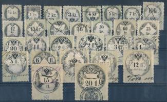 1870 Ausztria / Osztrák illetékbélyeg komplett sor / Austrian document stamp full set