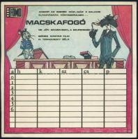 cca 1986 FŐMO (Fővárosi Mozi Vállalat) filmes órarend, Macskafogó - A láthatatlan ember, kétoldalas, 18x18 cm