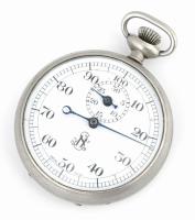 Svájci zsebóra, monogramos, jelzett számlappal fém tokkal, működik d: 50 mm