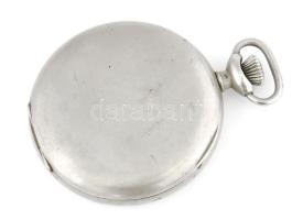 Svájci zsebóra, monogramos, jelzett számlappal fém tokkal, működik d: 50 mm