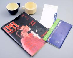 MALÉV tárgyak: csésze, menetrendi tájékoztató, repülőjegy + ČSA (České aerolinie) cseh légitársaság műanyag csésze + Új Magyar Hírek újság 1992. áprilisi száma