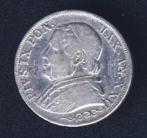 Olasz Államok/Pápai Állam 1867. 1L Ag IX.Pius pápa T:3 kis ph.