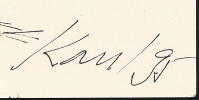 Kass János (1927-2010) Munkácsy Mihály-díjas grafikus, szobrász, bélyegtervező autográf aláírása gra...