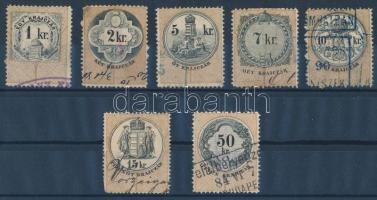 1887 Illetékbélyeg sor II. lemez 7 értéke
