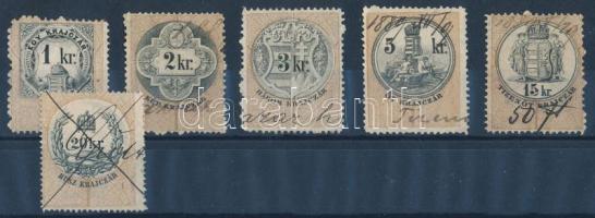 1887 Illetékbélyeg sor I. lemez 6 értéke