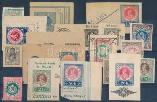cca 1880-1920 Számlailleték bélyeg gyűjtemény egy berakólapon