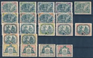 cca 1916 Hadsegélyező hivatal segélybélyeg gyűjtemény berakólapon 20 db
