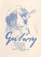 1982 Gulácsy Lajos rajzainak kiállítása a Fészek Művészklubban, plakát, papír, 66x51 cm.