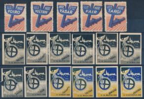 1932 BNV 17 db klf nyelvű levélzáró bélyeg