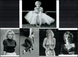 Eltérő időben készült felvételek Marilyn Monroe (korábban Norma Jeane) (1926-1962) amerikai színésznőről, 5 db modern nagyítás, jelzés nélkül, 15x21 cm és 15x10 cm
