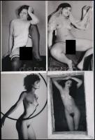 cca 1975 előtt készült, szolidan erotikus felvételek, különféle szerzőktől, 4 db modern nagyítás, jelzés nélkül, 15x10 cm