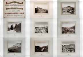 1873 Veress Ferenc (1832-1916) kolozsvári fényképész ,,Egy néhány erdélyi tájkép száraz kezelési móddal készítve" című fotómappája, 14 db modern nagyítás, minden képen felirat, 10x15 cm