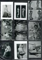 Szolidan erotikus felvételek nézőképei, amelyek eltérő időben készültek, 24 kép, 18 db modern nagyításon, 3x4 cm és 9x6 cm között